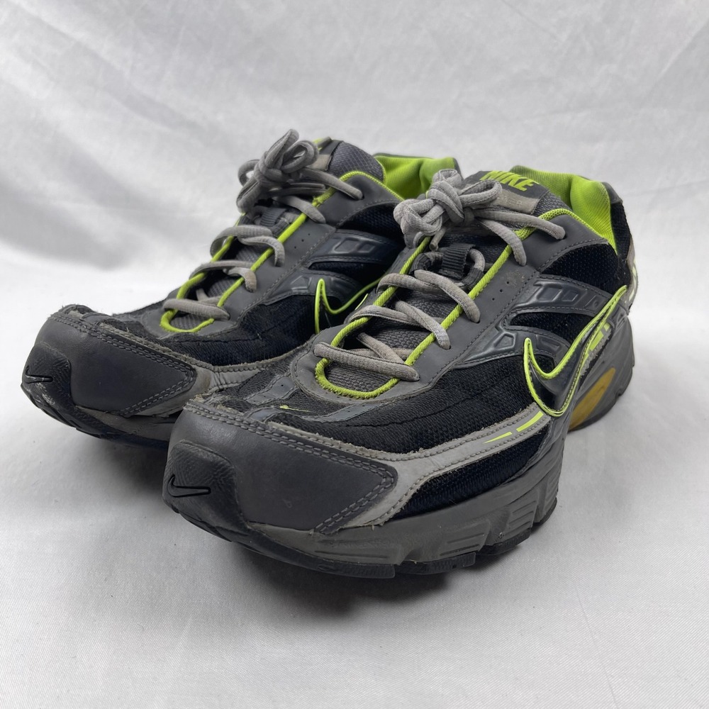 Nike Initiator Mens 10.5 Neon Green Gray Running Shoes 394055-023 2015 Retro